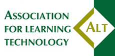 Logo of the Association for Learning Technology: the words Association for Learning Technology beside a green diamond containing the letters ALT.