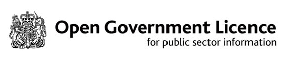 Logo of the Open Government Licence “for public sector information”, with the Royal coat of arms.