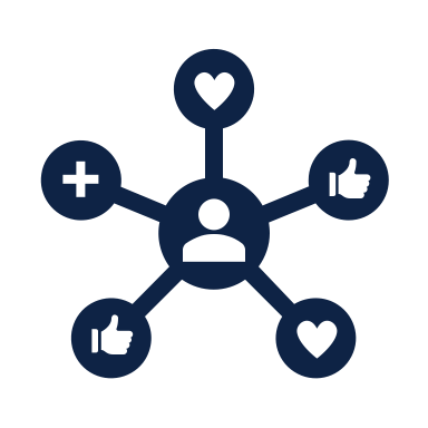 Icon of a network of connected nodes.
