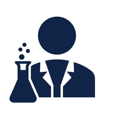 A scientist-in-a-lab-coat icon beside the statement.