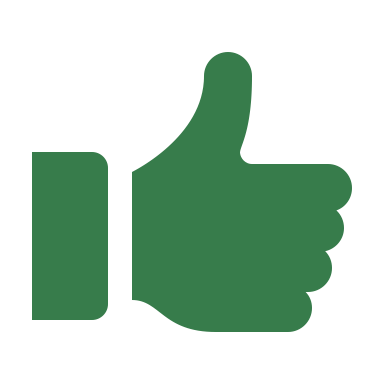 A green thumbs-up icon beside the statement.