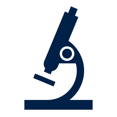 A microscope icon beside the statement.