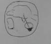 Pencil sketch of a circle containing a vehicle-like shape.