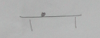 Pencil sketch of a line on two short legs with a small dot on top.