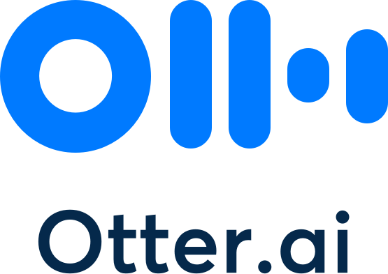 Otter.ai logo: a blue circle and three blue bars above the word Otter.ai.